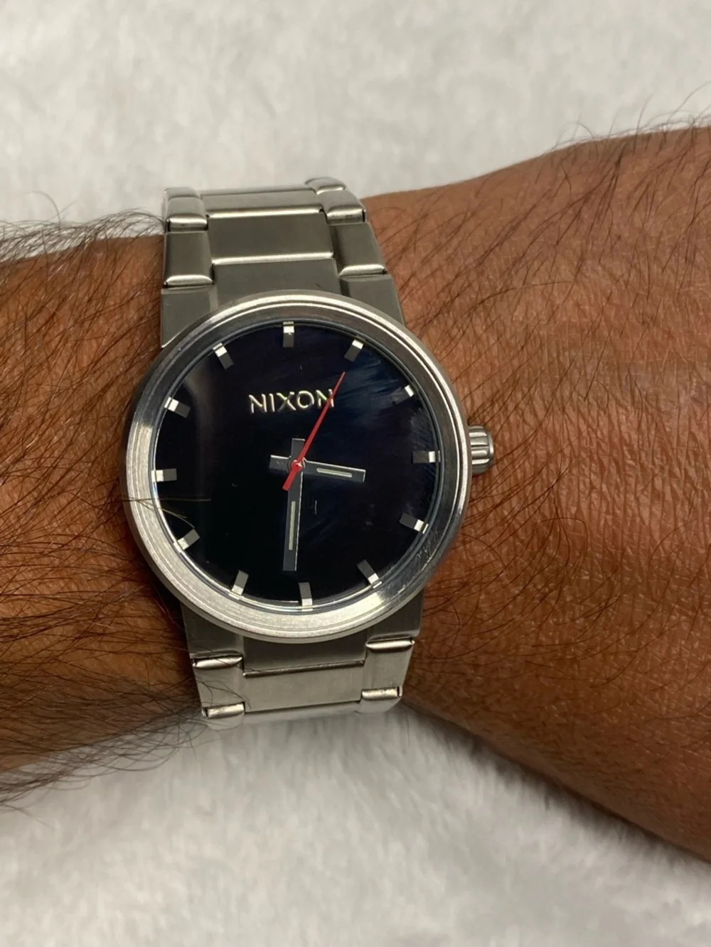 Nixon The Cannon Shoot to Thrill Men's 100m Stainless Steel Black Dial Watch